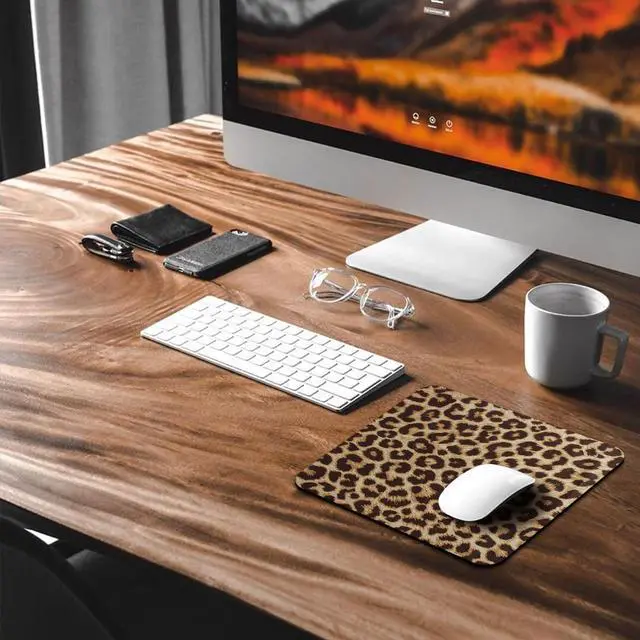 Alt view image 6 of 6 - Retro Leopard Print Pattern Mouse Pad Abstract Vintage Seamless Repeating Design Mice Mat Desk Decor Accessories for Office Laptop