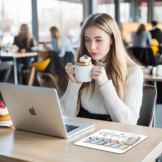 Alt view image 3 of 7 - Inspirational Christian Mouse Pad - God Says You are Mousepad Motivational Christian Office Mouse Pad Bible Verse Desk Mousepad Gifts for Employees Coworker Gifts 9.5x8 Inches