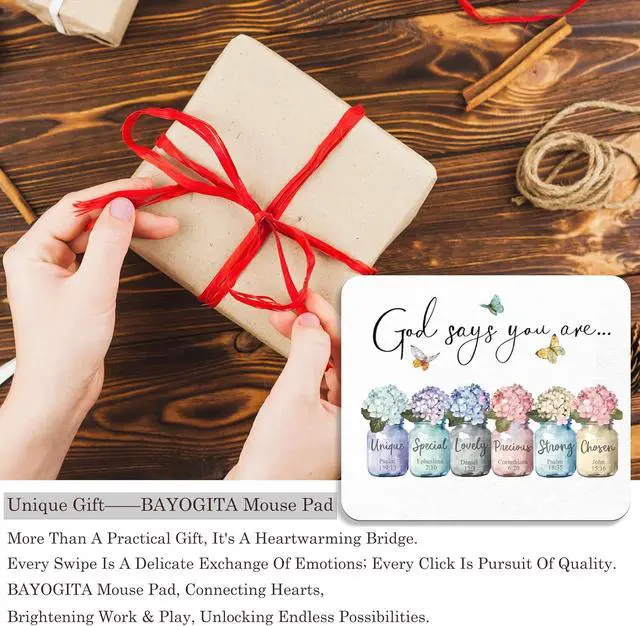 Alt view image 5 of 7 - Inspirational Christian Mouse Pad - God Says You are Mousepad Motivational Christian Office Mouse Pad Bible Verse Desk Mousepad Gifts for Employees Coworker Gifts 9.5x8 Inches