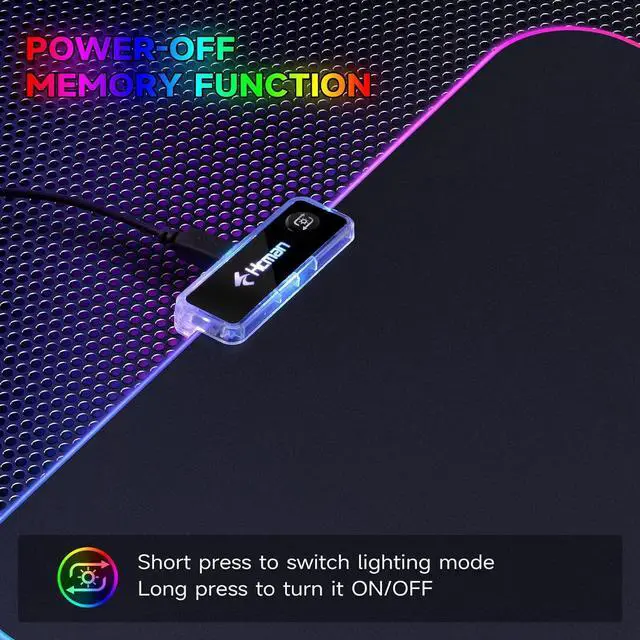 Alt view image 5 of 7 - RGB Gaming Mouse Pad Small Mousepad 340×245×3mm PC Gaming Accessories LED Mouse Mat for Desk Mouse Pads Boy Gifts for Computer Gamer - Black