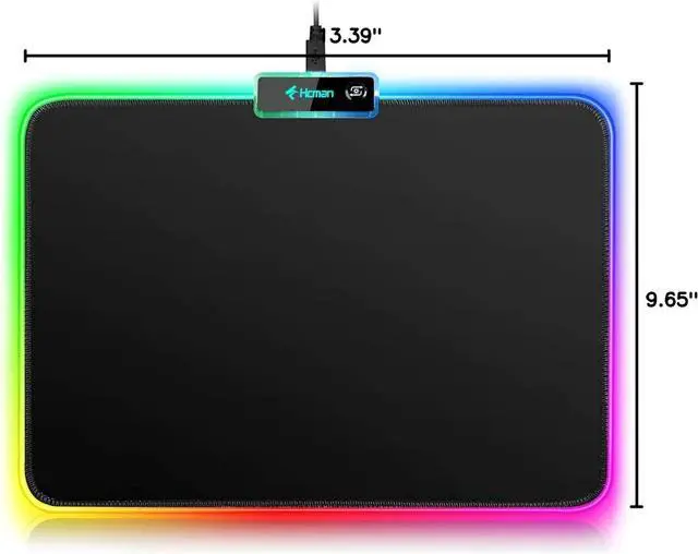 Alt view image 7 of 7 - RGB Gaming Mouse Pad Small Mousepad 340×245×3mm PC Gaming Accessories LED Mouse Mat for Desk Mouse Pads Boy Gifts for Computer Gamer - Black