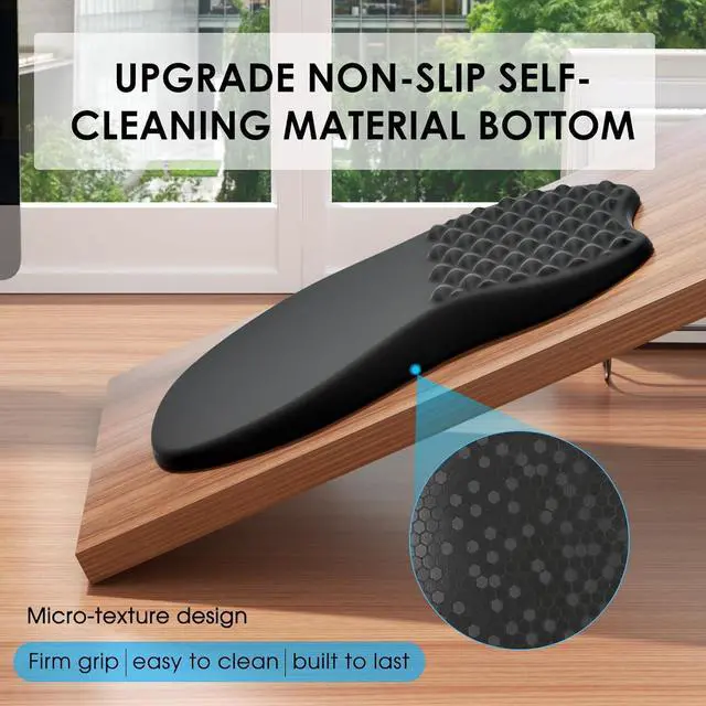 Alt view image 4 of 6 - Ergonomic Mouse Pad with Wrist Support Wrist Rest Mousepads for Carpal Tunnel Pain Relief Memory Foam Pad with Massage Bulge and Non-Slip Base for Office Home Black