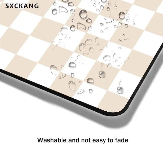 Alt view image 6 of 6 - Cute Checkered Mouse Pad Retro Beige Sand Mousepad Square Aesthetic Mice Pad Perfect Design for Gaming Computer Laptop Office Work Home Non-Slip Rubber Mouse Mat 9.5x7.9 inch