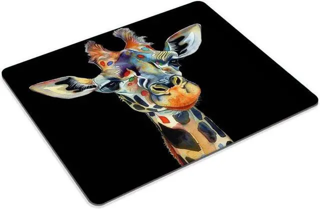 Alt view image 2 of 4 - Square Mouse Pad Colorful Artistic Giraffe-1 Gaming Mouse Pads for Desk Soft Computer Waterproof Non-Slip Mouse Mat