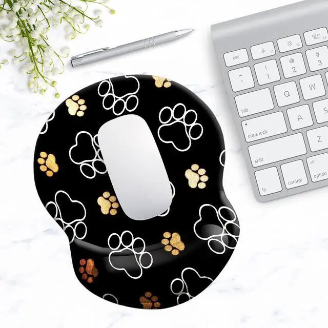 Alt view image 2 of 7 - Ergonomic Wrist Support Mouse Pad - Comfortable Computer Mouse Pad with Non-Slip PU Base for Home Office Working Gaming (Cute Dog Paw)