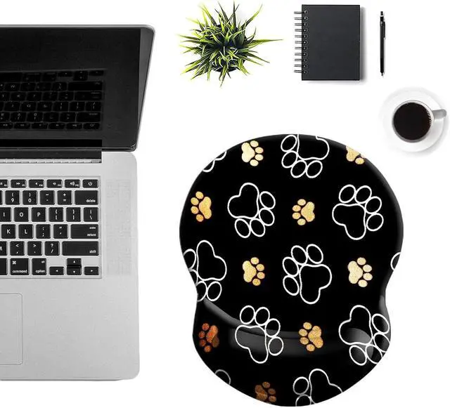Alt view image 7 of 7 - Ergonomic Wrist Support Mouse Pad - Comfortable Computer Mouse Pad with Non-Slip PU Base for Home Office Working Gaming (Cute Dog Paw)