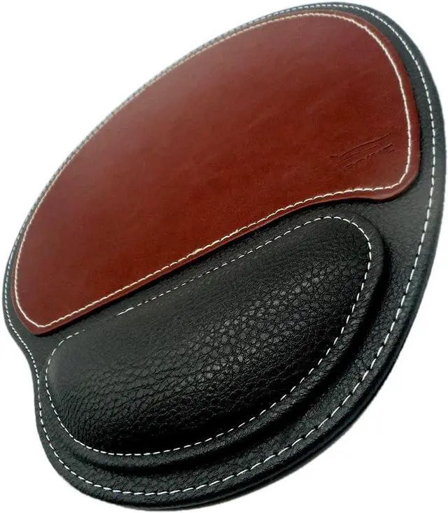 Alt view image 7 of 7 - Ergonomic Leather Mouse Pad Mat Mousepad with Rest Wrist Support Non-Slip Rubber Base Memory Foam Waterproof Surface for Gaming Office (Round-Brown)