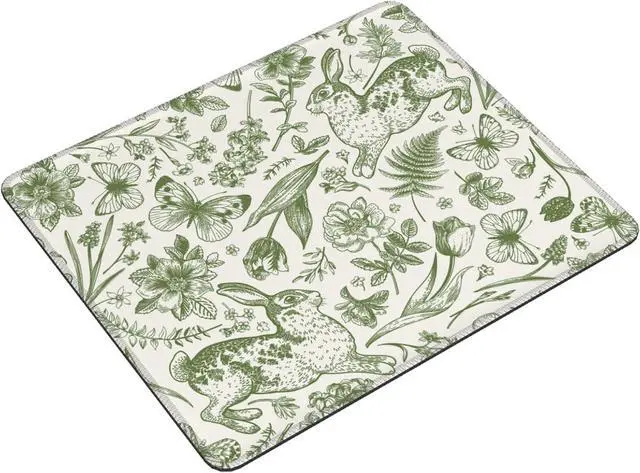 Alt view image 2 of 6 - Floral Mouse pad Green Mouse pad cottagecore Gift Mouse pad Aesthetic Botanical Mouse pad Small Mouse pad 8.3 * 10.3 Inches Non-Slip Mouse Pad