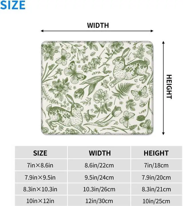 Alt view image 5 of 6 - Floral Mouse pad Green Mouse pad cottagecore Gift Mouse pad Aesthetic Botanical Mouse pad Small Mouse pad 8.3 * 10.3 Inches Non-Slip Mouse Pad