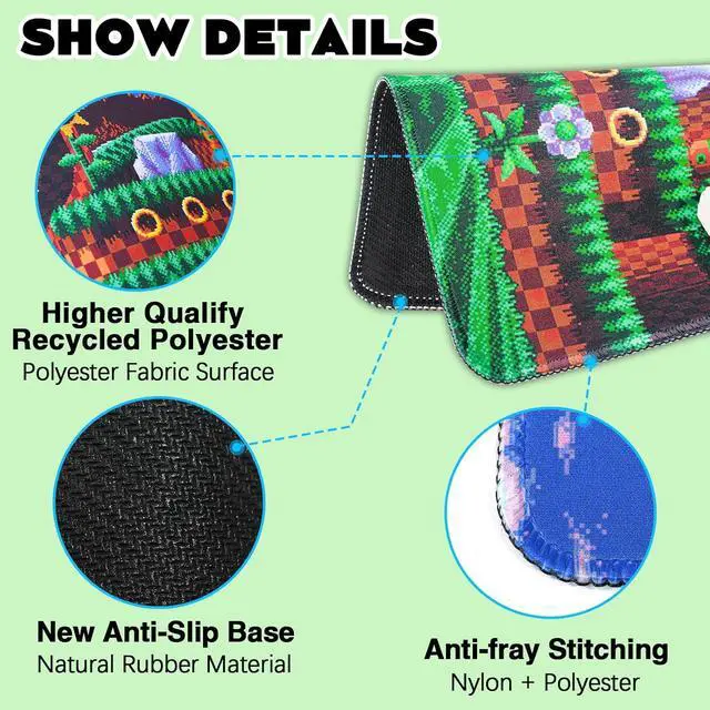 Alt view image 3 of 7 - Grassland Gaming Mouse Pad Classic Collection Mouse Pad with Non-Slip Rubber Base Stitched Edge Mouse Pads for Desk Computers Laptop Office 7.9×9.5 in