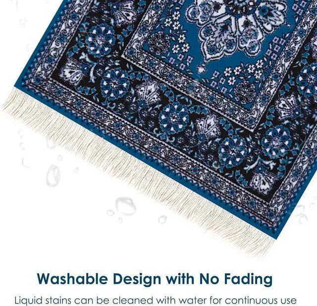 Alt view image 2 of 6 - Carpet Mouse Pad - Persian Style Design Unique and Elegant Ideal for Office Workers Gamers and Students (Grayish Blue)