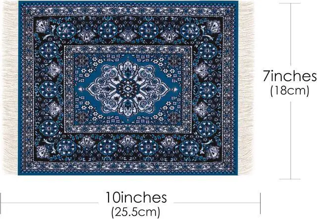 Alt view image 5 of 6 - Carpet Mouse Pad - Persian Style Design Unique and Elegant Ideal for Office Workers Gamers and Students (Grayish Blue)