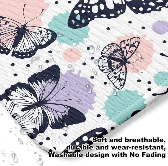 Alt view image 6 of 7 - Butterfly Square Mouse Pad Non-Slip Rubber Base Mouse Pad Home Office Decoration Desktop Accessory Laptop Mouse Pad for Office Laptops 9.4x7.8x0.12in