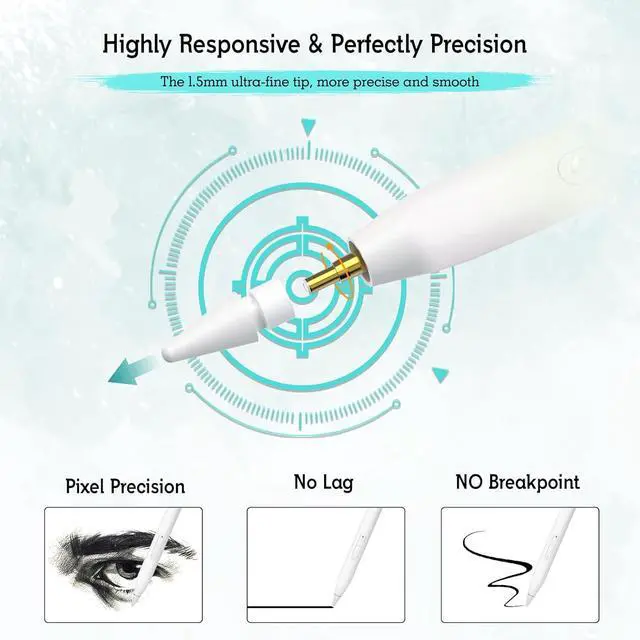 Alt view image 4 of 7 - Stylus Pen for iPad 11th & 10th Gen - 2X Faster Charging Tilt & Palm Rejection Works with iPad Pro 12.9/11/M4 Air 5/M2 Mini 6 iPad 6th-11th Gen (2018-2025)