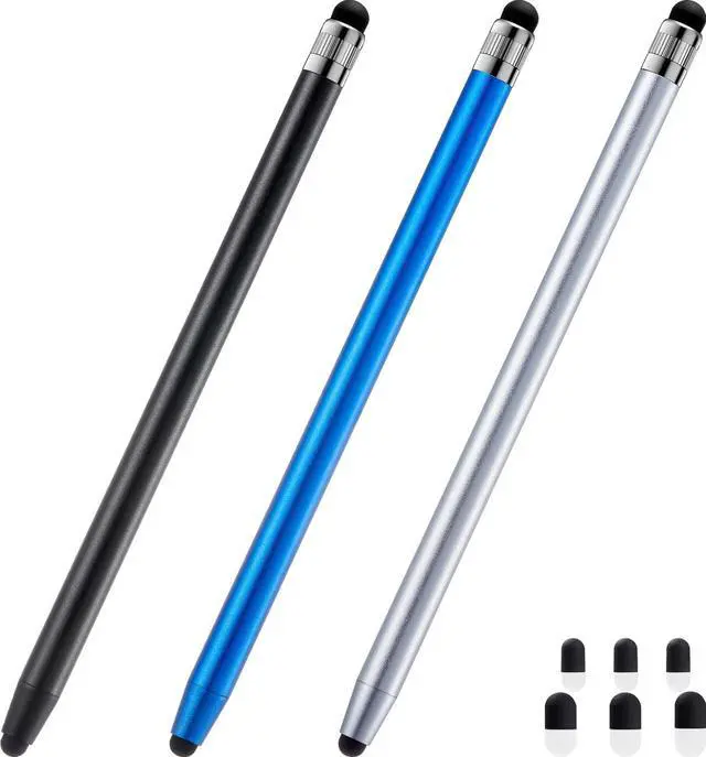 Main image of Stylus Pen for Touchscreen 3pcs High Sensitivity and Precision Stylus Pen for iPad iPhone Android and All Touch Screens (Black/Silver/Blue)