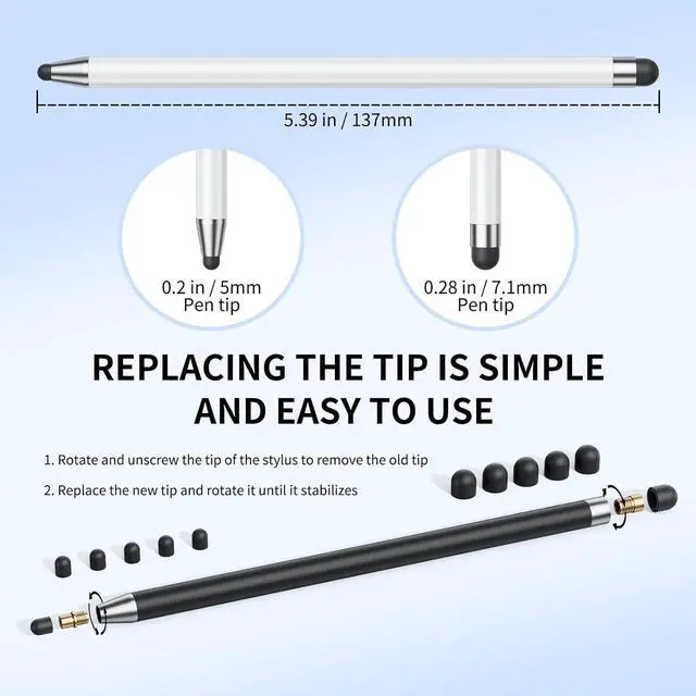 Alt view image 5 of 7 - Stylus (10Pcs) Stylus Pen for Touchscreen High Precision and Sensitivity Stylus Pen for iPad/iPhone//Android Smartphone and Tablets Compatible with All Capacitive Touch Screen (Purple)