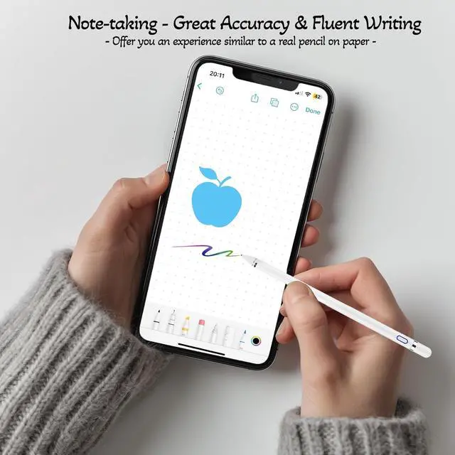 Alt view image 2 of 7 - Stylus Pen for iPhone 12-16 Series:  Pencil for iPhone 16/15/14/13/12 - Fine Point Stylus with Palm Rejection - Drawing & Note Taking Digital Pen Tool for Learning/Works