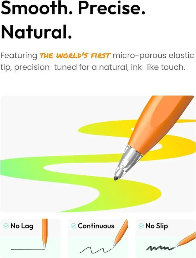 Alt view image 3 of 7 - Metapen Pencil Air8 Pro X for iPad 2018-2025 Ultra-Quiet 2X Fast Charging Palm Rejection Stylus Pen for iPad a16/11/10/9/8/7/6th Gen Pro 12.9/11/13-inch M4 Air 3/4/5/M2/M3 Mini 5/6th