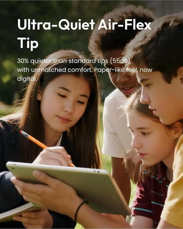 Alt view image 4 of 7 - Metapen Pencil Air8 Pro X for iPad 2018-2025 Ultra-Quiet 2X Fast Charging Palm Rejection Stylus Pen for iPad a16/11/10/9/8/7/6th Gen Pro 12.9/11/13-inch M4 Air 3/4/5/M2/M3 Mini 5/6th