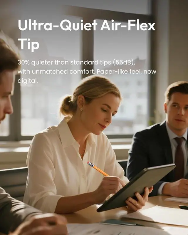 Alt view image 7 of 7 - Metapen Pencil Air8 Pro X for iPad 2018-2025 Ultra-Quiet 2X Fast Charging Palm Rejection Stylus Pen for iPad a16/11/10/9/8/7/6th Gen Pro 12.9/11/13-inch M4 Air 3/4/5/M2/M3 Mini 5/6th