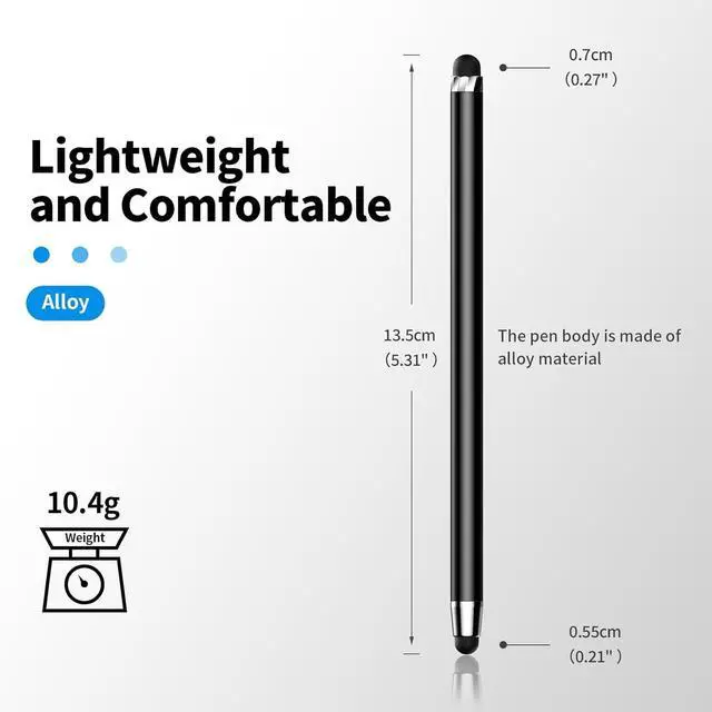 Alt view image 3 of 7 - Stylus Pen for Touchscreen 5 PCS Stylus Stylus 2-in-1 High Sensitivity Precision Suitable for Touch Screens of iPhone/ipad/Android Tablet(Black)