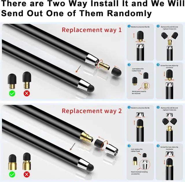 Alt view image 5 of 7 - Stylus Pen for Touchscreen 5 PCS Stylus Stylus 2-in-1 High Sensitivity Precision Suitable for Touch Screens of iPhone/ipad/Android Tablet(Black)