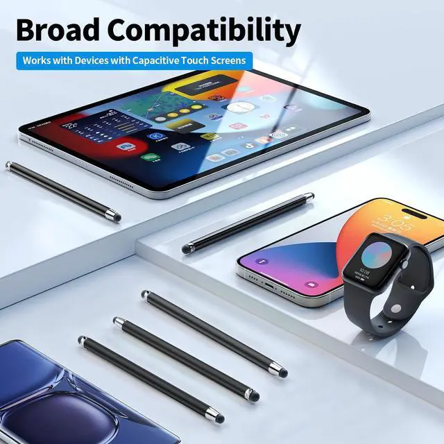 Alt view image 6 of 7 - Stylus Pen for Touchscreen 5 PCS Stylus Stylus 2-in-1 High Sensitivity Precision Suitable for Touch Screens of iPhone/ipad/Android Tablet(Black)