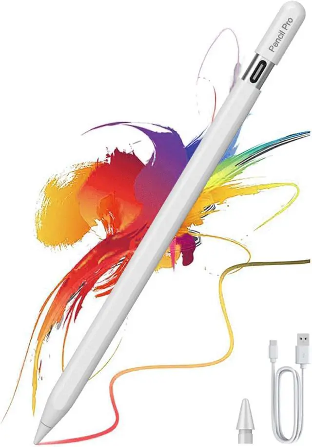 Main image of Magnetic Wireless Charging Stylus Pencil for iPad 2024-2025 Tilt Function&Palm Rejection Stylus Pencil Pro for 2018-2025 iPad 6/7/8/9/10/11th Mini 5/6/7th Pro 11/12.9/M4 Air 3/4/5/M2/M3 White