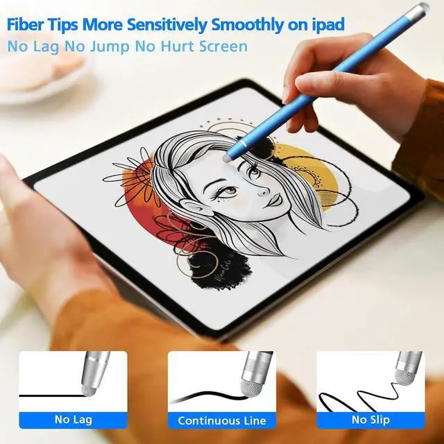 Alt view image 5 of 7 - Stylus Pen for Touchscreen 5 Pack Dual Fiber Stylus High Sensitivity and Precision Universal Stylus Pen for Ipad iPhone Android Galaxy  Surface Kindle All Capacitive Touch Screens