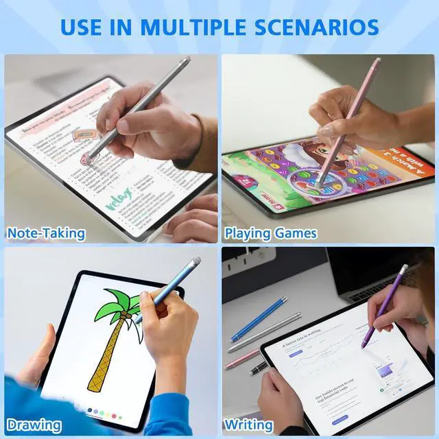 Alt view image 7 of 7 - Stylus Pen for Touchscreen 5 Pack Dual Fiber Stylus High Sensitivity and Precision Universal Stylus Pen for Ipad iPhone Android Galaxy  Surface Kindle All Capacitive Touch Screens