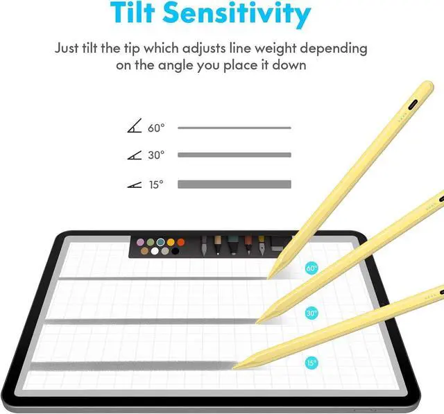 Alt view image 5 of 7 - Stylus Pen for iPad 2025-2018 with Faster Charge Tilt Sensor Battery Indicators Pencil for iPad 10/9/8/7/6th 11th A16 Air 11/13 M2/M3 Pro 11/13 M4 Pro 12.9 Air 5/4/3 Mini 7/6/5
