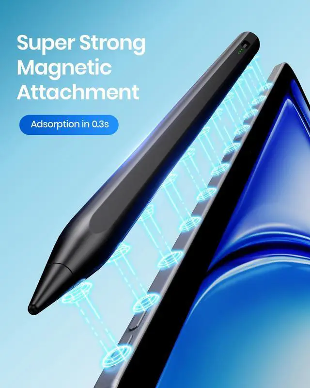 Alt view image 4 of 7 - Stylus Pen for iPad(2018-2025)-2X Faster Charge with Tilt Sensitivity & Palm Rejection for iPad 11/10/9/8/7/6th Gen Air 7/6/5/4/3/M3/M2 Pro 13/12.9/11/M4 Mini 7/6/5th Black