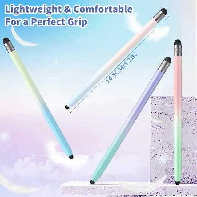 Alt view image 5 of 7 - 6Pcs Stylus Stylus Pen for Touchscreen 2-in-1 Stylus Pen for iPad High Precision and Sensitivity Double Rubber Tips Compatible with iPad/iPhone/Android Tablets and Touch Screen (6 Gradient Colors)