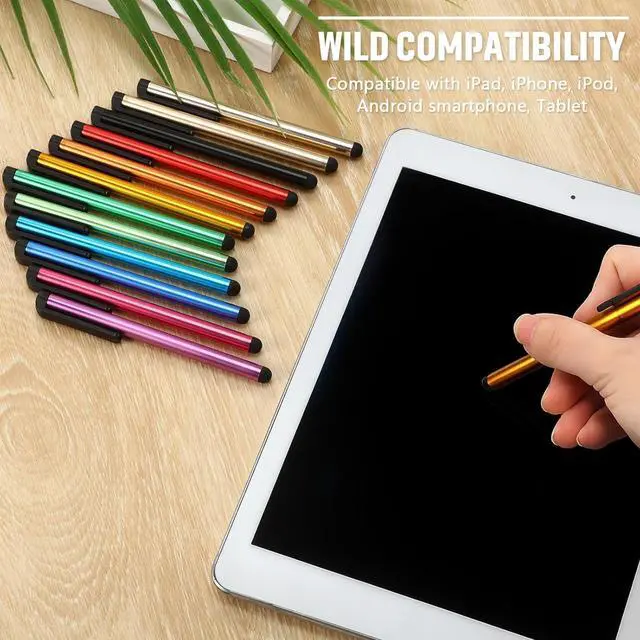 Alt view image 5 of 7 - 120 Pieces Stylus Pen Universal Capacitive Stylus Slim Digital Pen Compatible with iPad iPhone  Tablet Most Devices with Capacitive Touch Screen 12 Colors