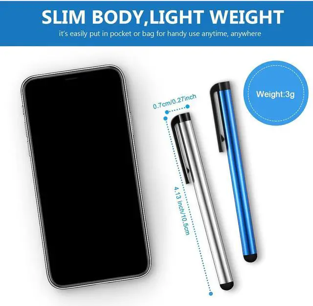 Alt view image 3 of 7 - 120 Pieces Stylus Pen Universal Capacitive Stylus Slim Digital Pen Compatible with iPad iPhone  Tablet Most Devices with Capacitive Touch Screen 12 Colors