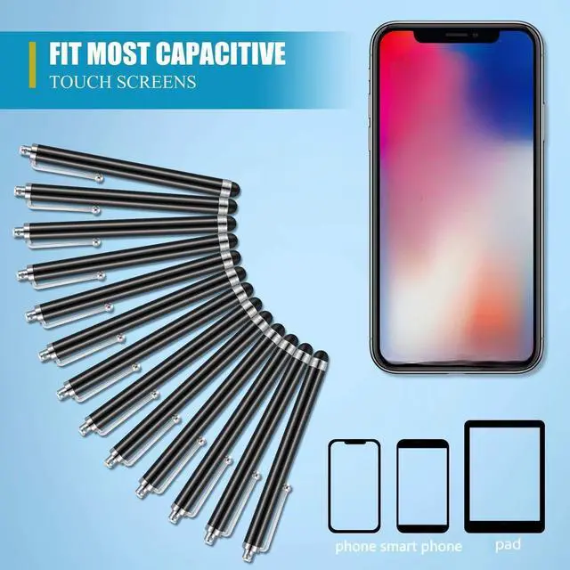 Alt view image 2 of 6 - 36 Pcs Stylus Pen for Universal Capacitive Touch Screens Devices Stylus Pen Compatible with Tablet for Classroom Travel Olders Friendly(Black)