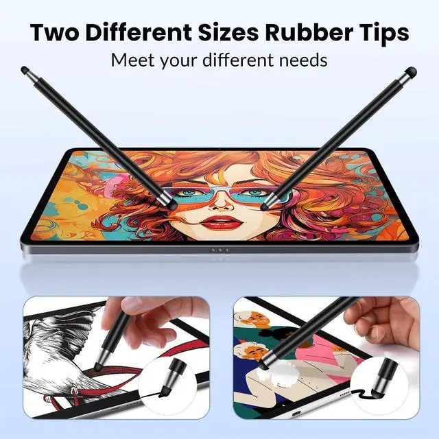 Alt view image 2 of 6 - Stylus Pen for Touchscreen 10PCS High Precision and Sensitivity Stylus Pen for iPad/iPhone//Android and Tablets Compatible with All Capacitive Touch Screen (10-Pack (Black/White))