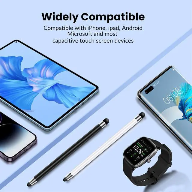 Alt view image 6 of 6 - Stylus Pen for Touchscreen 10PCS High Precision and Sensitivity Stylus Pen for iPad/iPhone//Android and Tablets Compatible with All Capacitive Touch Screen (10-Pack (Black/White))