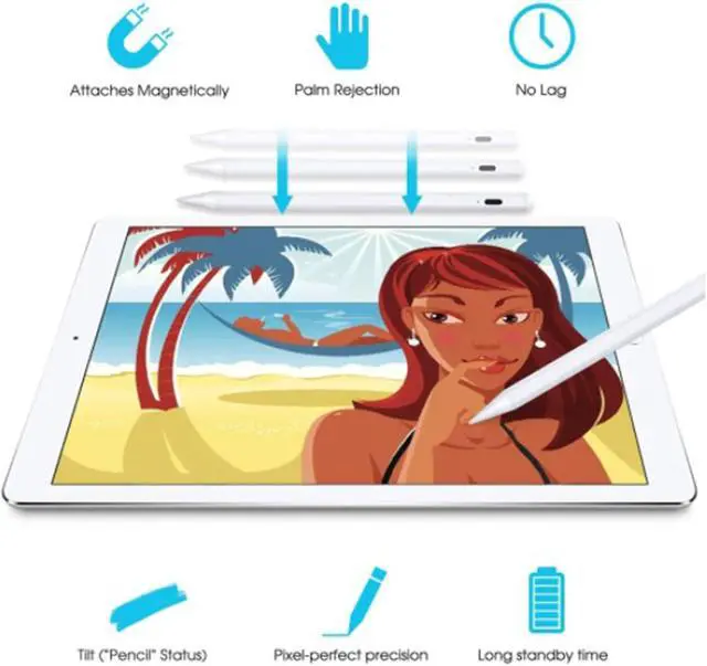 Alt view image 3 of 7 - Stylus Pen for ipad with Tilt Sensitive & Palm Rejection Active Pencil Compatible with  iPad Pro 11/12.9 Inch iPad 6/7/8/9/10th Generation iPad Air 3rd/4th iPad Mini 5/6th Gen