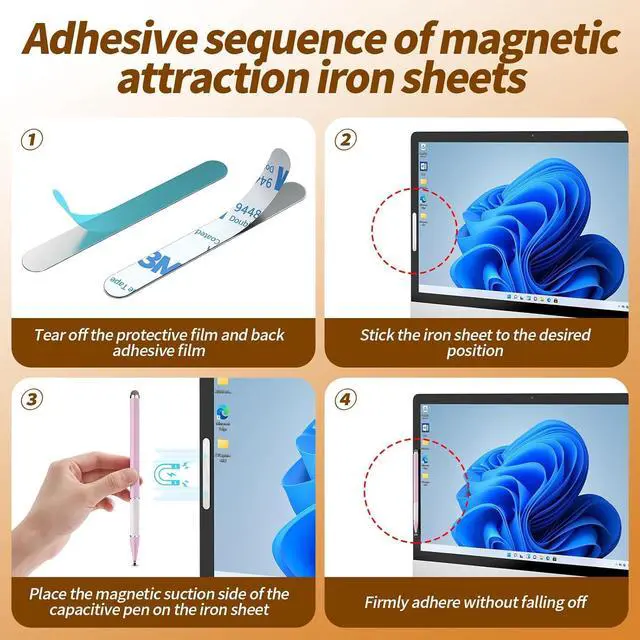 Alt view image 3 of 7 - Stylus Pen for Touchscreen 5 PCS 2-in-1 Magnetic Stylus Pen High Sensitivity & Precision Stylus Extended Pen Body Design Compatible with Touch Screens(9 Tips + 3 Magnetic Sheets)