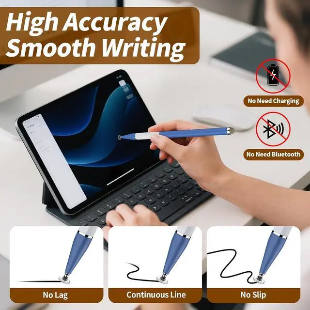 Alt view image 6 of 7 - Stylus Pen for Touchscreen 5 PCS 2-in-1 Magnetic Stylus Pen High Sensitivity & Precision Stylus Extended Pen Body Design Compatible with Touch Screens(9 Tips + 3 Magnetic Sheets)