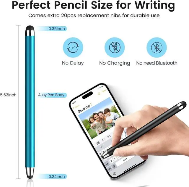 Alt view image 3 of 7 - Stylus Pen for Touchscreen 10 Pack 2 in 1 Universal Stylus High Precision Sensitivity Stylus Pen for ipad iPhone Android Galaxy  Chromebook Tablet All Capacitive Touch Screens