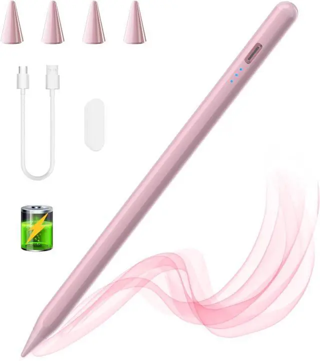 Main image of Stylus Pen for iPad 6th-10th Energy-Saving Fast Charging  Pencil for iPad Air 5/4/3rd iPad Pro 11/12.9 Inch iPad mini 5/6th (Pink)