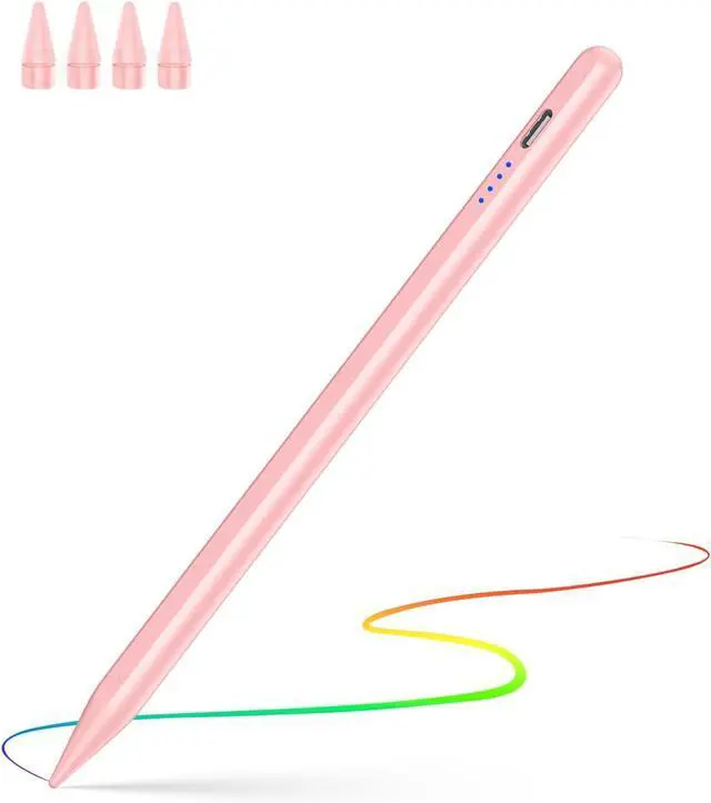 Main image of Pen for iPad (A16) 11th 10th Gen Fast Charge for Pad Pencil with Tilt & Palm Rejection Digital Pen for 2018-2025  iPad 6th-11th/A16 Pro 13/12.9/11/M4 Air 3/4/5/M2/M3 Mini 5/6 -Pink