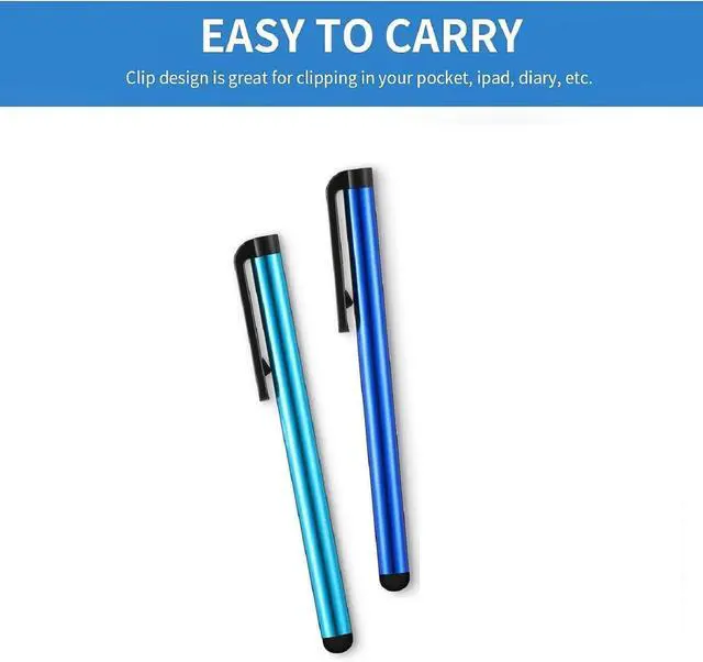 Alt view image 2 of 7 - 60 Pieces Stylus Pens Slim Capacitive Stylus Touch Pens for Universal Touch Screens Devices Compatible with iPhone iPad Tablet (10 Colors)