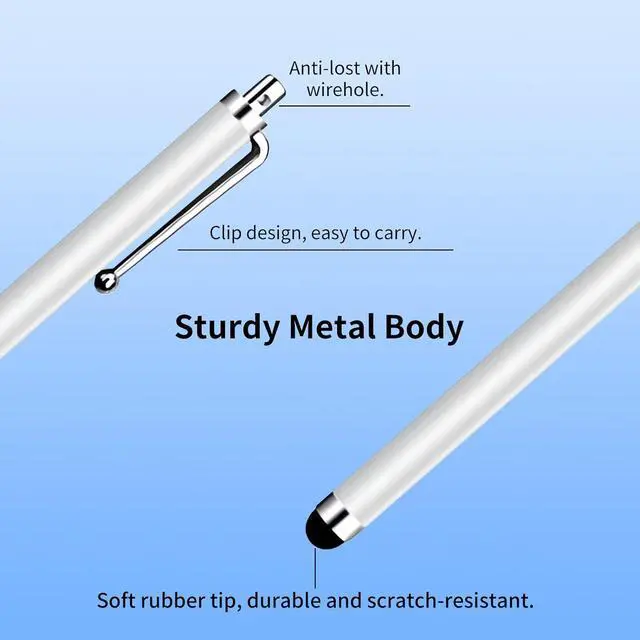 Alt view image 2 of 7 - 20 Pack Stylus Pen Stylus Pen for Touchscreen High Precision and Sensitivity for Everyday Writing/Drawing Universal Stylus Compatible with All Touch Screens White