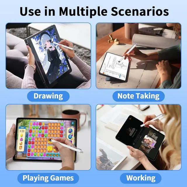 Alt view image 7 of 7 - 20 Pack Stylus Pen Stylus Pen for Touchscreen High Precision and Sensitivity for Everyday Writing/Drawing Universal Stylus Compatible with All Touch Screens White