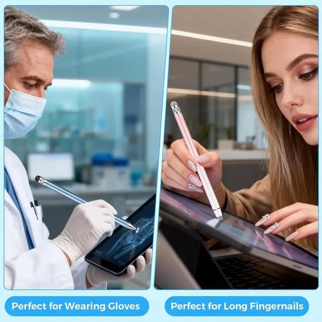 Alt view image 4 of 6 - Stylus (10 Pcs) Two Different Stylus Pen Combinations High Precision and Sensitivity Suitable for iPhone/ipad/Android Tablets Compatible with All Touch Screens (10-Pack Mix)