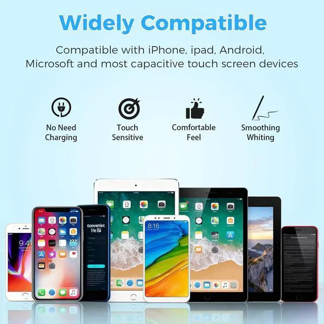 Alt view image 6 of 6 - Stylus (10 Pcs) Two Different Stylus Pen Combinations High Precision and Sensitivity Suitable for iPhone/ipad/Android Tablets Compatible with All Touch Screens (10-Pack Mix)