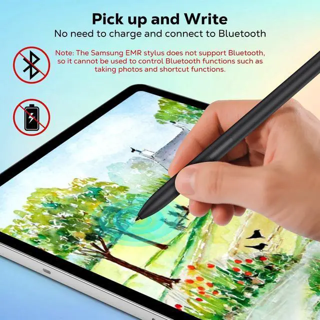 Alt view image 2 of 7 - Galaxy Tab S10 S9 FE S Pen for  Galaxy Tab S6 Lite/S7/S8/S9/S10 S Pen Replacement + Free 5 Tips for  Galaxy Tab S6 Lite Pen Black